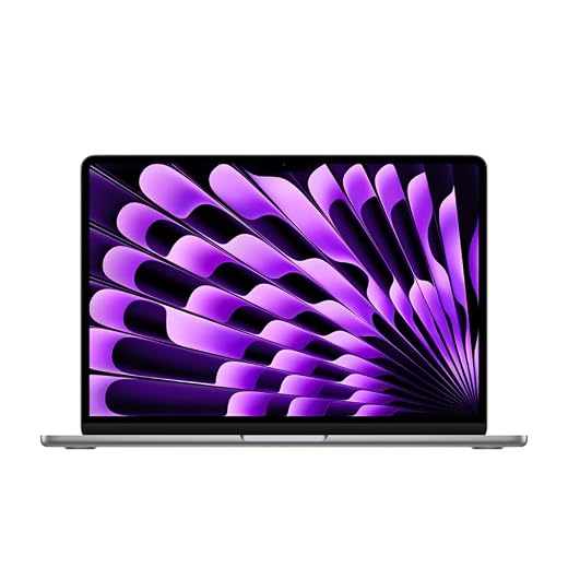 2024 Apple MacBook Air met Apple M3-chip met 8CPU & 10GPU (13-inch, 8GB RAM, 512GB SSD-opslag) (QWERTY English) Spacegrijs (Refurbished)