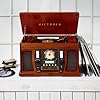 Victrola Aviator 8-in-1 Bluetooth Record Player & Multimedia Center with Built-in Stereo Speakers - 3-Speed Turntable, Vinyl to MP3 Recording, Wireless Music Streaming, Mahogany