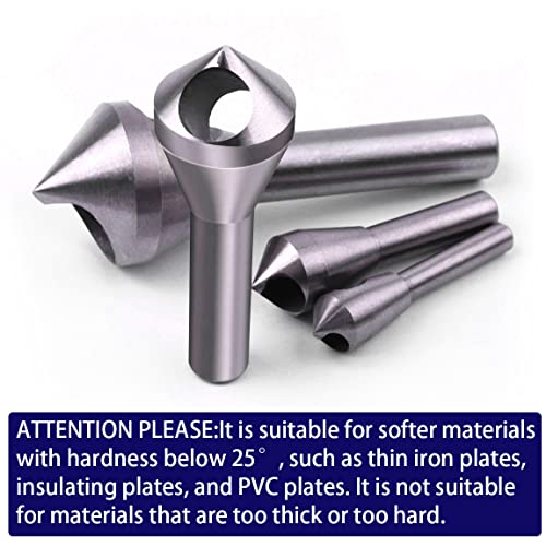 Atoplee Countersink Drill Bit Set,4Pcs 90 Degree High Speed Steel Counter Sinker Drill Bits For Wood,Metal, Fiberboard, Plywood, Plastic, Pvc #TOP2