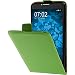 Produktbild PhoneNatic Kunst-Lederhülle kompatibel mit Alcatel POP 4s - Flip-Case grün + 2 Schutzfolien