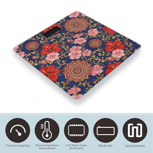 Báscula digital floral para peso corporal hasta 180kg miniatura 3