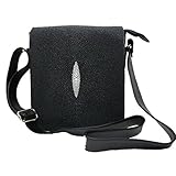 Pelgio Genuine Stingray Shagreen Skin Leather Cross Body Messenger Bag