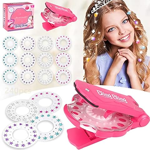 240 Tabletas Diamantes Para el Pelo Blinger Hair Gems Grapadora Brillantes Pelo Gem Stamper Hair Juego de Grapadoras Cover