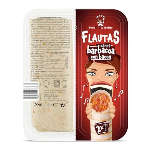 DIA AL PUNTO flautas de carne y salsa barbacoa con bacon bandeja 275 gr