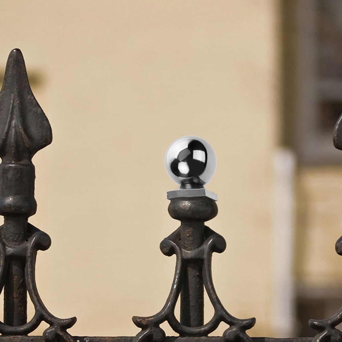 jojofuny Palline in Acciaio Inossidabile Copripalo Argento 2 Pezzi Sfera Liscia e al Tatto per Ringhiera per Corrimano Scala Interna