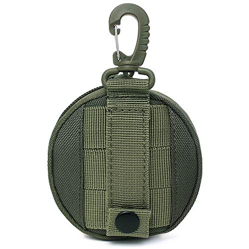 Coin Purchase Keychain, Professional Molle Pouch Accessories For Men, Small Round Coin Holder Pouch As Wallet, Change Purse, Edc Pouches. (Green) #TOP1