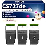 CS727de Cartuccia Toner Compatibile per Lexmark CX727de CS727de CS728de Stampanti, Stampa ad alto Volume,Black-3 pack