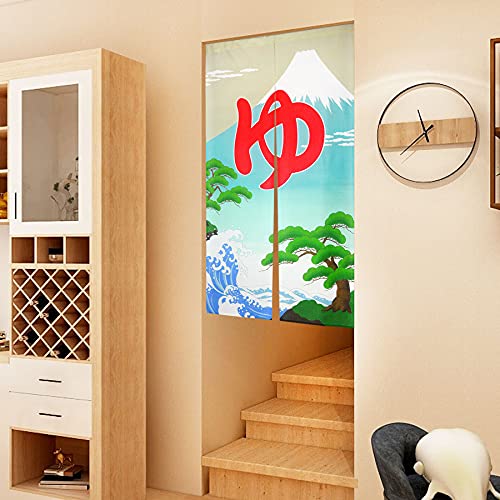 Ligicky Japanese Noren Doorway Curtain Long Tapestry For Home Decoration 33.5 X 59 Inch Fuji Mountain Ukiyoe Hokusai The Great Wave #TOP2