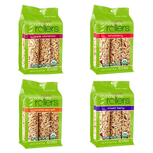 Crunchy Rollers - Organic Healthy Snacks - Variety Pack: Mix Berry, Apple Cinnamon