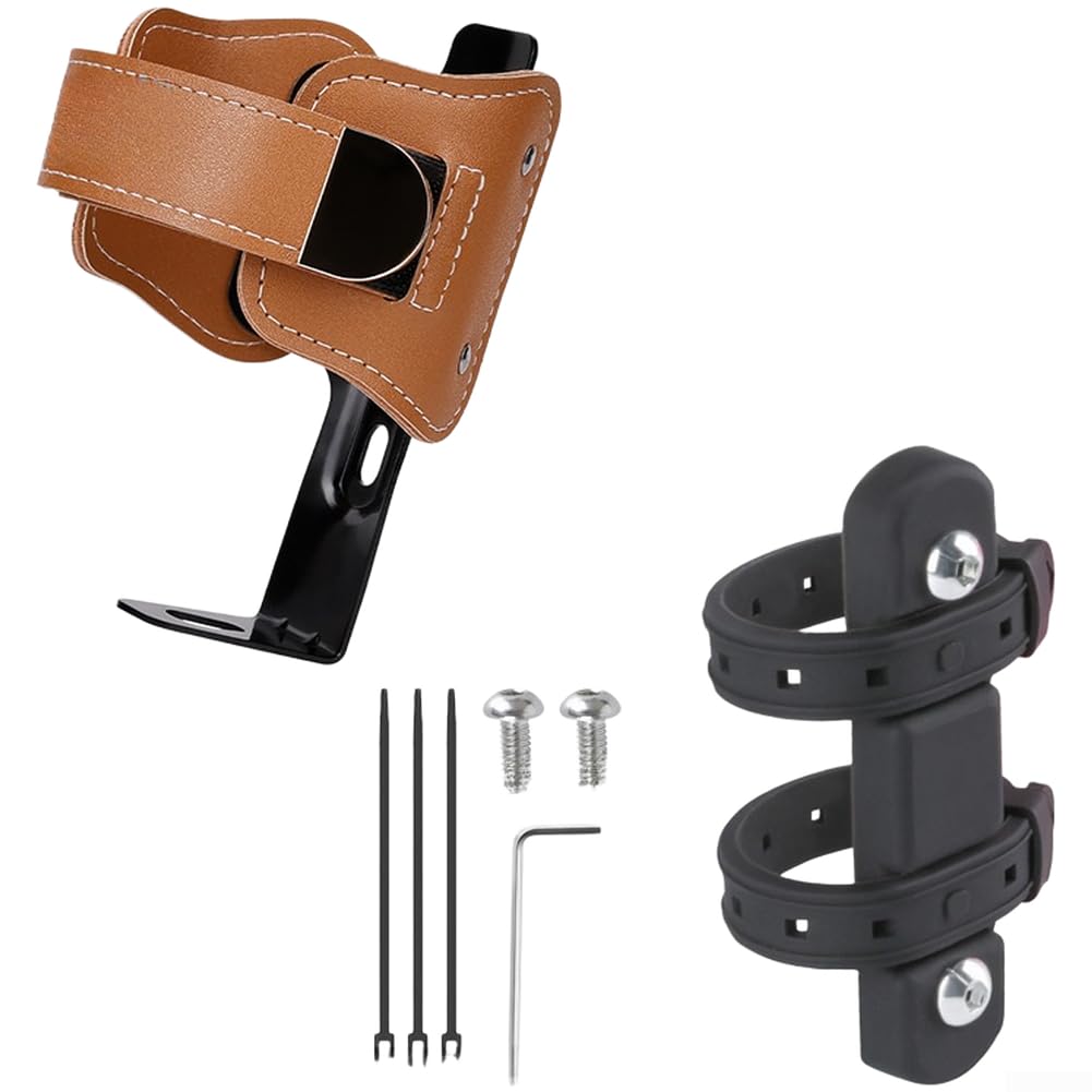 Belnotelt Leather Water Bottle Cage With Adjustable Straps