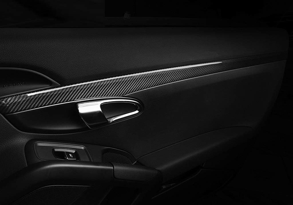 New Carbon Fiber Inside Door Trims Compatible with Porsche 718 Boxster 982 2016-2020 (One Set)