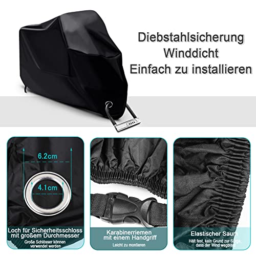 LIHAO Motorradabdeckung Motorrad Abdeckplane Motorradgarage Winterfest Wasserdicht Abdeckplane Motorrad Outdoor Motorradplane
