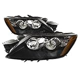 PERDE Black Housing Halogen Performance Lens Headlights Compatible with Mazda CX-7 2012 Includes Left Driver and Right Passenger Side Headlamps