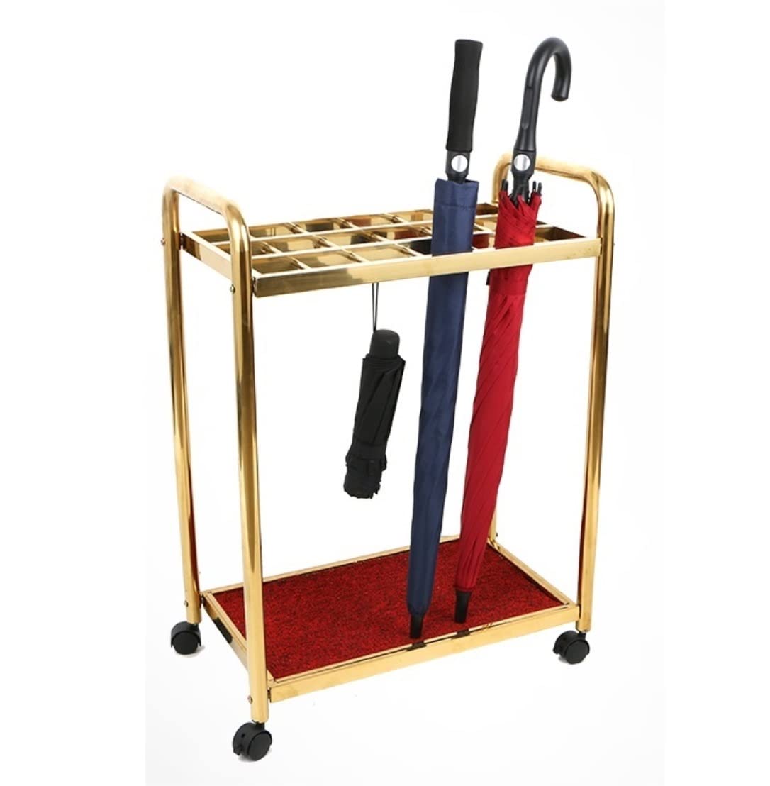 XDLEDMKIZ Umbrella Holder Umbrella Rack Indoor Stainless Steel Umbrella Stand with Universal Wheel Umbrella Holder Floor Stand Umbrella Rack for Hotel Lobby Umbrella Stand Rack Umbrella Holder Stand