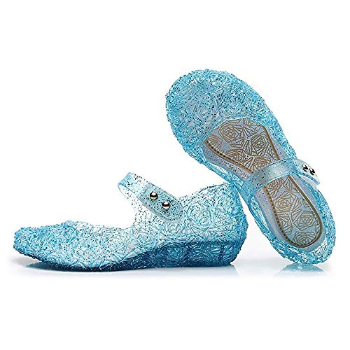 Image of techcity Princess Girls Sandals Dress Up Dance Party Cosplay Jelly Shoes for Kids Toddler Mary Janes