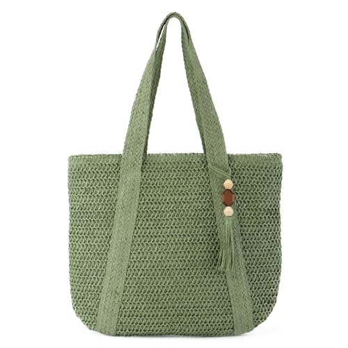 Dimensioni: questa Borse Tote in paglia misura circa 42 cm di lunghezza x 37 cm di altezza x 4 cm di larghezza; l'altezza della parte centrale della tracolla è di 26 cm;