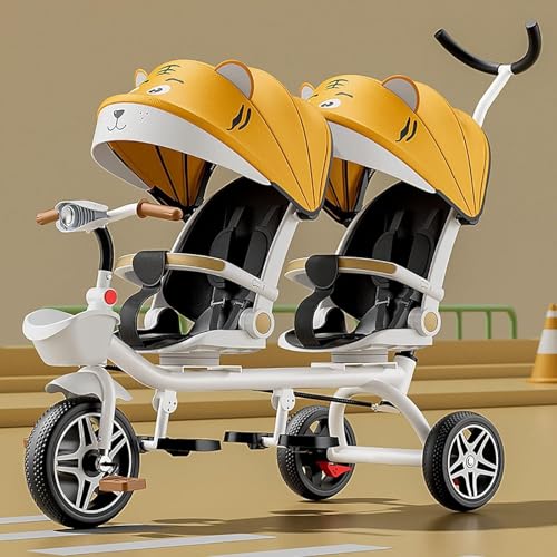 Triciclo Trike para Niños - Triciclo para niños 4 en 1 con doble asiento, bicicleta de pedales de...