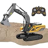 shjxi Ferngesteuerter Muldenkipper für Kinder – Interaktives Baggerspielzeug mit Metallladefläche, Sound-Lichteffekten, robuste Konstruktion, Spielset für und Mädchen im Alter von 4–12 Jahren, ideal