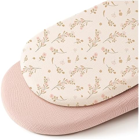 Konssy Muslin Bassinet Sheets Cover