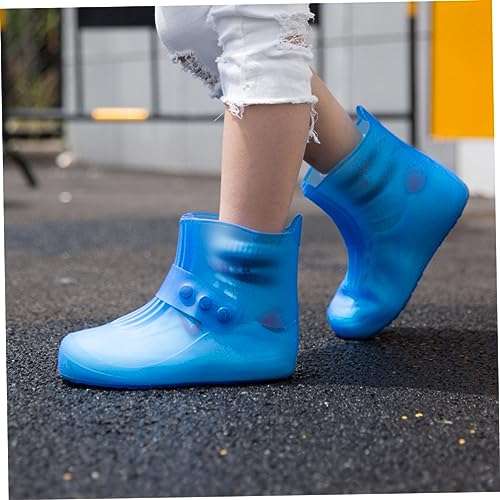 Cubiertas antideslizantes para calzado jojofuny, 1 par, resistentes al desgaste, para lluvia, para hombres y mujeres, para actividades al aire libre, color azul miniatura 7