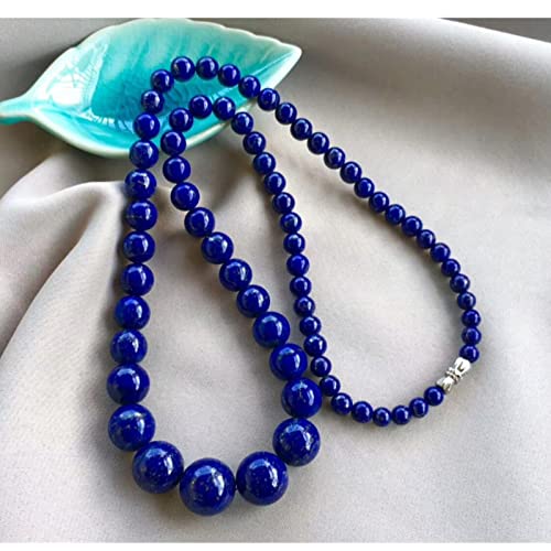 TIANGUO Natural Royal Blue Lapis Lazuli Collier Bijoux pour Femme Homme Cadeau Cadeau Cristal Pierre 5-14mm Perles Rondes-Default Cover