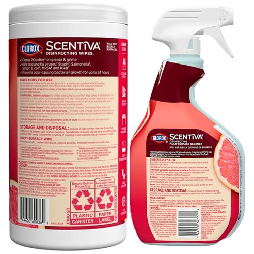 image for Clorox Scentiva Disinfecting Multi-Surface Cleaner Spray 32 Ounce & Di