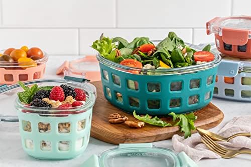 Ello Duraglass Glass Meal Prep Sets Leak-Proof Glass Food Storage Containers with Airtight BPA-Free Plastic Lids, Dishwasher, Microwave, and Freezer Safe - 2