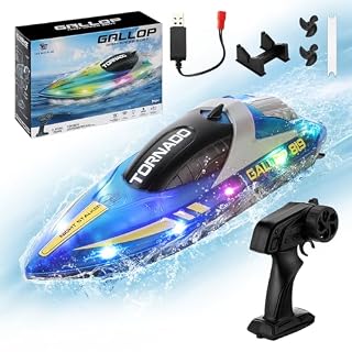 Coikes bateau RC 2,4 GHz LED, batterie 1200 mAh incluse