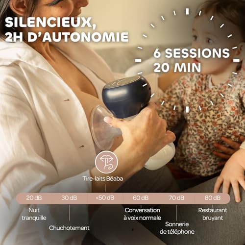 Tire-lait électrique léger BÉABA avec fonction mémoire et autonomie rechargeable - 5