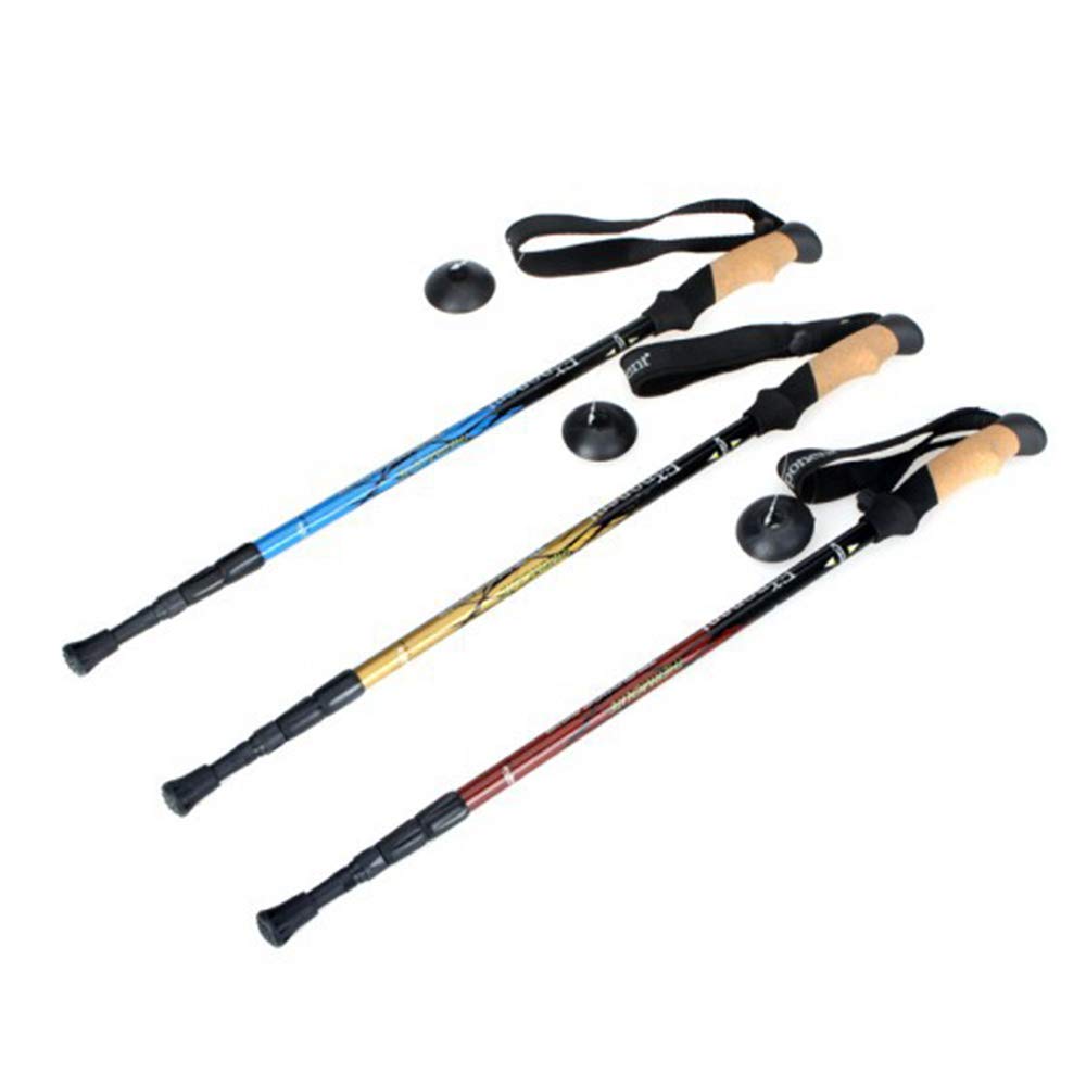 GSP Bâtons de Marche 3 Sections Bâtons de Marche Nordique 135cm Amortissement Pliable Alliage d'aluminium léger Camping/Randonnée Voyager Sports de Neige