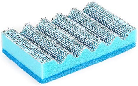 Beldray LA080530EU7 Large Rectangular Oven Grill Abrasive Kitchen Scourer Scrubber, Remove Tough Stains & Baked On Grime, Anti-Scratch, Refresh BBQs and Baking Trays, Grey/Blue, 14,5 x 9 x 3,2 cm