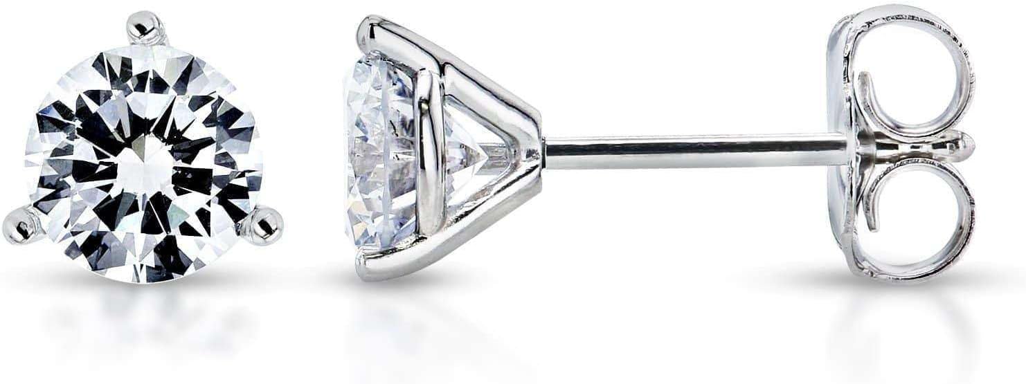 Kobelli 3-Prong Lab Grown Diamond Stud Earrings (DEF, VS) Martini Setting