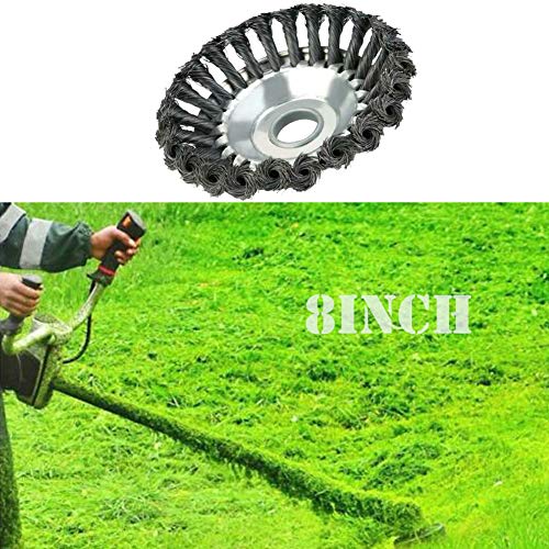 SicoVision - Tête de Coupe en Fil d'acier noué - Plateau de désherbage pour Tondeuse à Gazon - pour enlever l'herbe, la Rouille et l'herbe. 8 inch Cover