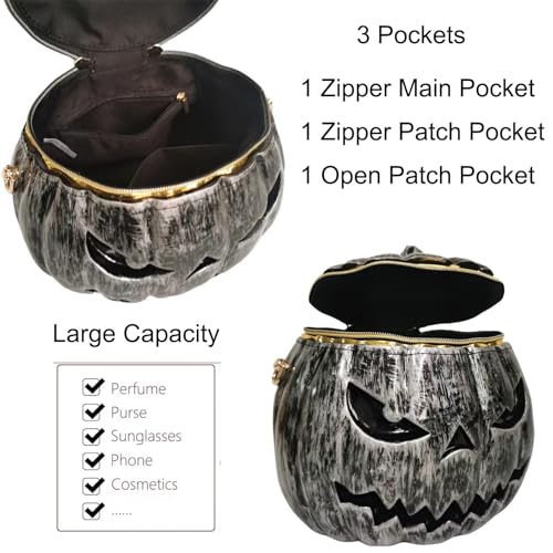 Image of Men and Women PVC Pumpkin Shaped Crossbody Shoulder Bag Handbag Halloween Pumpkin Purse