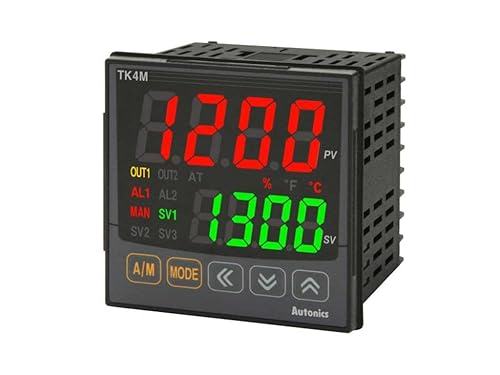 AUTONICS tk4m-14cn Temp Control, DIN W72x h72mm, 1Alarma, Corriente o SSR de salida de disco, 100240VAC..