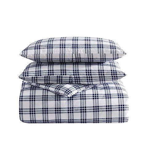 Image of Eddie Bauer- King Duvet Cover Set, Cotton Bedding Set with Matching Sham(s), Casual Home Decor (Basic Plaid Navy, King)