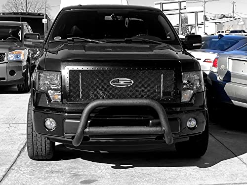 9 Inch Front Grille American Flag Emblem For Ford, 9"X3.5" Oval Decal Badge Nameplate For F150, F250, F350, Edge, Explorer, Range (9", Chrome And Black) #TOP4