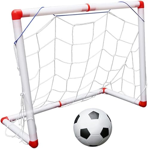 Mini porterĂa de fĂștbol con fĂștbol e inflador, red deportiva plegable para interiores para puerta de fĂștbol portĂĄtil resistente a la intemperie para