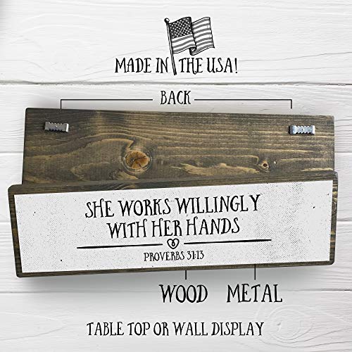 Anvevo She Works Willingly With Her Hands - Handmade Metal Wood Sign – Cute Rustic Wall Decor Art – Nurse Sign - Farmhouse Decorations – Nurse Gifts For Women #TOP1