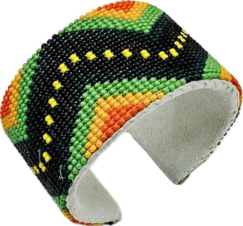 Southwestern Native Style Seed Beads Hard Cuff Bracelet