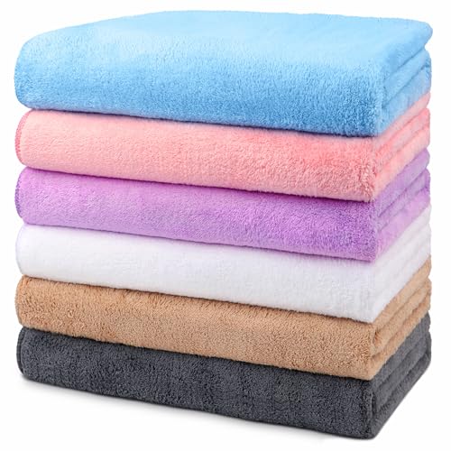 Image of Orighty Bath Towels Pack of 6(24'' x 48'') - Soft Feel, Highly Absorbent, Quick Drying for Body, Sport, Yoga, SPA, Fitness - Multi-Color