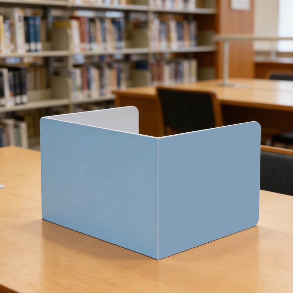 15 Stück Schreibtisch Trennwand Schule Tragbare Sichtschutz Lernbüro U-förmiger Trennwände Grundschule Macaron-Farbe für Klassenzimmer BüRo Bibliothek 40x30x30cm