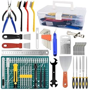 99 PCS 3D Drucker Zubehör,3D Druck Werkzeug Tool Kit,mit Zangen,Feilen,Pinzetten, Schnitzmesser,Reinigungsnadeln,Schlüssel,Schraubenschlüssel,für Reinigung Finishing Druck