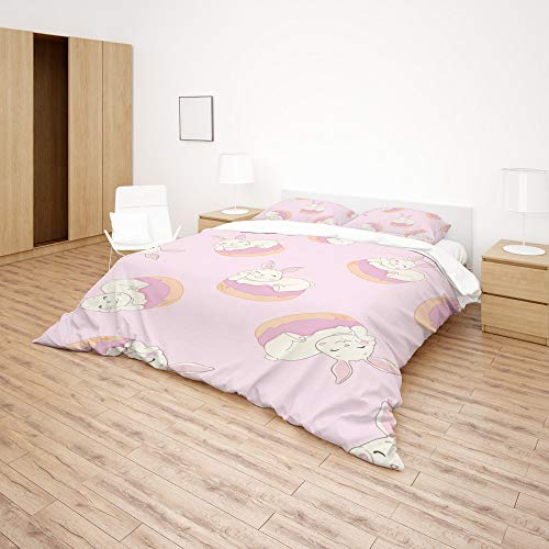 Housse de couette ultra douce et durable en polyester rose King Size - 5