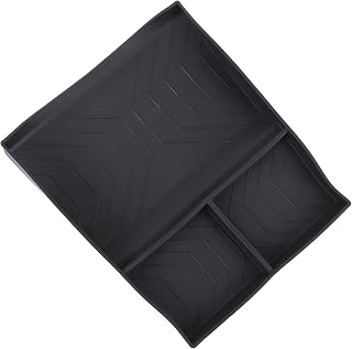 Center Console Organizer Lower Compartment Tray for L@and Rover Defender 110 130 90 2025 Accessories, Central Control Below Storage Box, Made of Silicone Interior Stowing Tidying Accessories (Black)