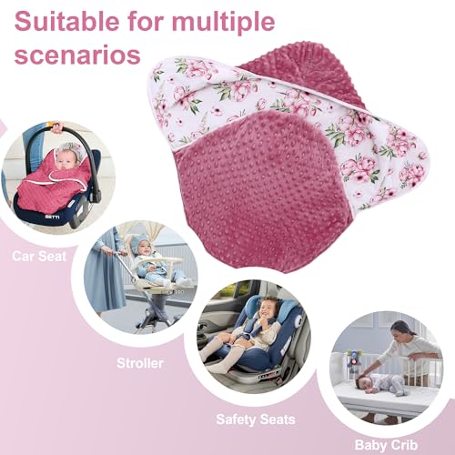 Chancelière universelle bébé fleur rose pour poussette et siège auto