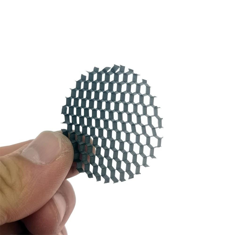 Lot de 20 caches antireflets en nid d'abeille en aluminium noir for spots encastrés, spots et autres éclairages.(50mm)