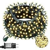 POIFL Luci Albero di Natale Bianco Caldo, 20M 200 LED Luci per Albero di Natale Interno 8 ...