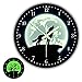 The Geeky Days Glow in The Dark Wall Clock, Howling Wolf with Moon 12inch Modern Luminous Silent Clock, Battery Operated Quartz Wildlife Animal Grey Wolf Acrylic Round Watch Man Cave Decor