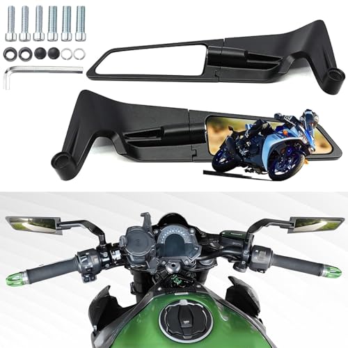 Rétroviseurs Latéraux Moto pour MT 07, MT07,MT 09, MT09 SP, MT 10, MT10 SP Rétroviseurs Moto Furtifs Réglables,Miroirs Moto Stealth Winglet Kit
